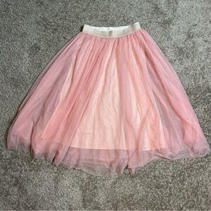 Elestory Tulle Pink Shimmer Glitter Pink Glitter A-Line Skirt size medium